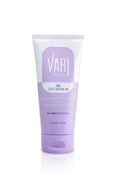 Vari Beauty Dark Self-Tanning Lotion (6 Fl Oz) with Collagen and Probiotics | Imparts an Exotic Vacation Tan | Quick Drying and Streak Free | Ultimate Hydration & Moisturization