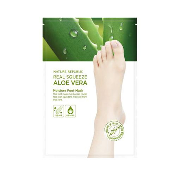 Nature Republic Real Squeeze Aloe Vera Moisture Foot Mask 1 ea