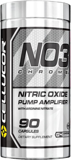 Cellucor NO3 Chrome Nitric Oxide Supplements with Arginine Nitrate for Muscle Pump & Blood Flow, 90 Capsules, G4