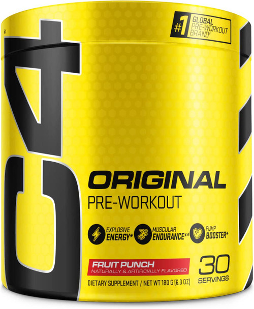 C4 Original Pre Workout Powder Fruit Punch | Vitamin C for Immune Support | Sugar Free Preworkout Energy for Men & Women | 150mg Caffeine + Beta Alanine + Creatine | 30 Servings