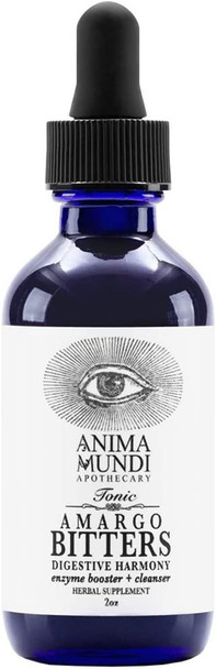 Anima Mundi Amargo Digestive Bitters - Herbal Digestive Bitters Tonic - Digestive Bitters for Cleansing - Liquid Liver Cleanse with Organic (2oz / 60ml)