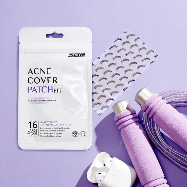 Avarelle Pimple Patches Hydrocolloid Acne Patches, Acne Spot Treatment for Blemishes and Zit with Tea Tree Oil, Calendula Oil and Cica Oil for Face, Vegan, Cruelty Free (Frontline Support + FIT)