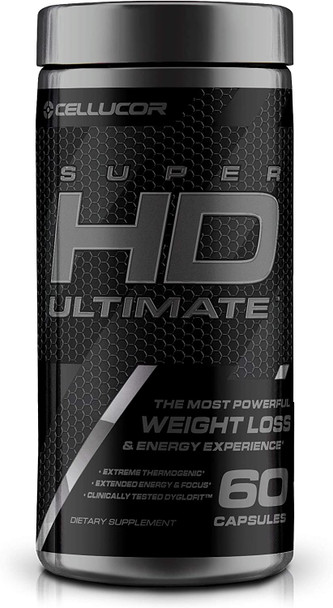 Cellucor Super HD Ultimate Thermogenic Fat Burner & Weight Loss Supplement with Caffeine and Natural Metabolism Boosters, 60 Count Capsules