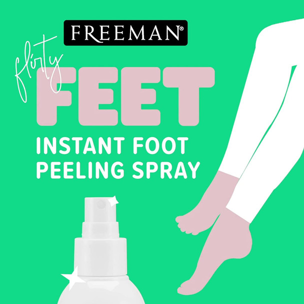 Freeman Flirty Feet Coconut and Aloe Instant Peeling Foot Spray, Revitalizing & Softening, Exfoliates & Removes Dead Skin, Moisturizes Soles, Rejuvenates Dry Feet, 4 fl.oz./ 118 ml Bottle