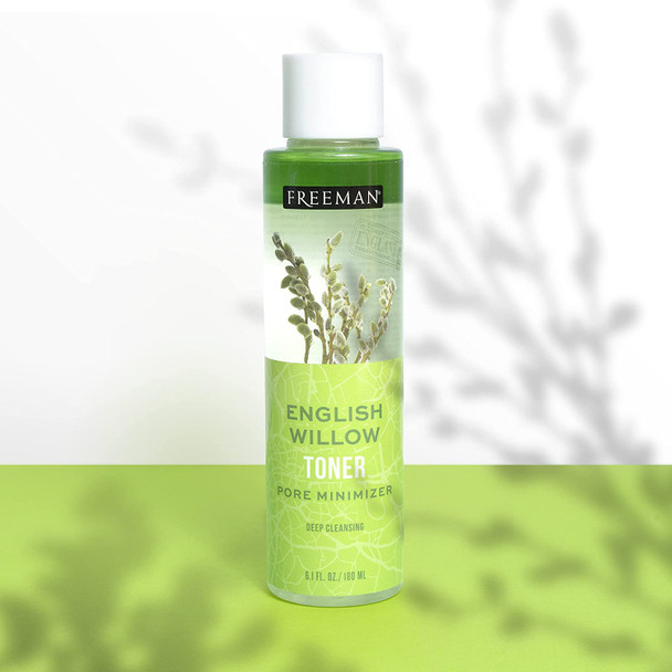 Freeman Exotic Blends Deep Cleansing English Willow Toner, Removes Makeup, Dirt, & Impurities, Clarifying Facial Toner, Pore-Minimizing, Hydrating Skincare Essential, 6.1 fl.oz./180 mL Bottle Freeman Exotic Blends Deep Cleansing English Willow Toner, Removes Makeup, Dirt, & Impurities, Clarifying Facial Toner, Pore-Minimizing, Hydrating Skincare Essential, 6.1 fl.oz./180 mL Bottle