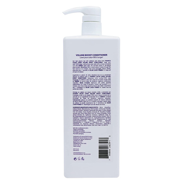 Framesi Color Lover Volume Boost Shampoo, 33.8 fl oz, Sulfate Free Shampoo with Quinoa and Aloe Vera, Color Treated Hair