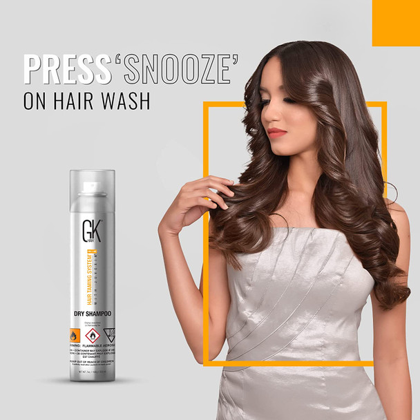 GK HAIR Global Keratin Waterless Dry Shampoo No Residue Spray (7 Fl Oz/332ml) for Fine, Oily and All Hair Types - Removes Flaking, Dandruff and Excess Oil - Sulfate Paraben Free - For Women and Men