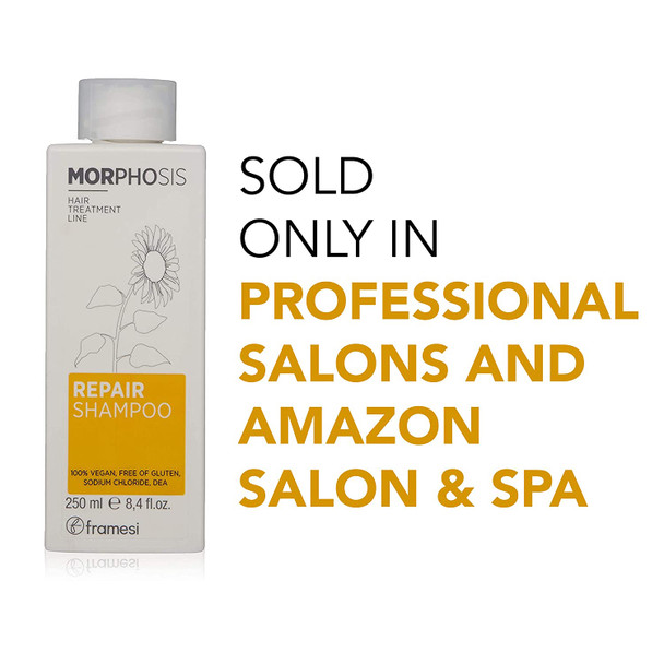 Framesi Morphosis Repair Shampoo, 8.4 fl oz, Shampoo for Color Treated Hair with Sunflower Oil
