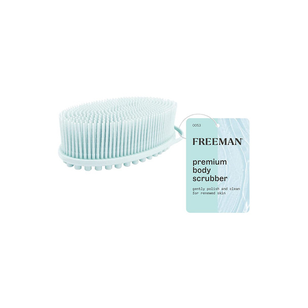 Freeman Premium Exfoliating Silicone Body Scrubber, Easy To Use, Long Lasting, Deep Cleansing On Skin, Better Than Loofahs, Perfect For Men & Women, Hygienic, Cruelty Free & Vegan, 1 Count