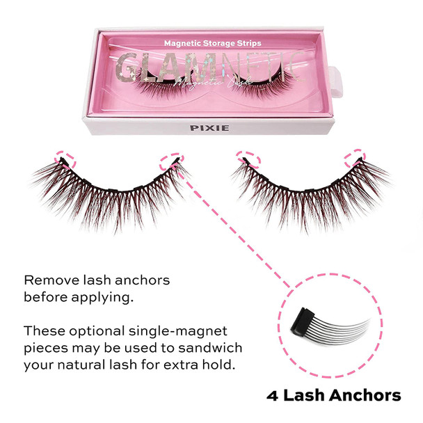 Glamnetic Pixie Magnetic Eyelashes with Black Liquid Eyeliner | 60 Wears Reusable Faux Mink Lashes with Waterproof All-Day Hold Liner