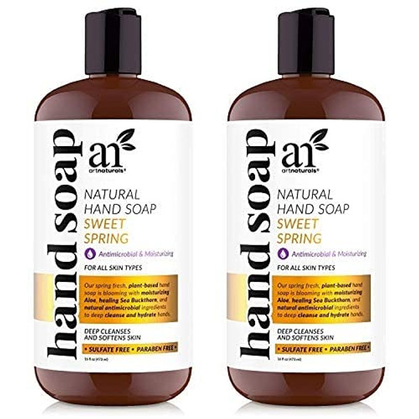 ArtNaturals Liquid Hand Soap 2 x 16 Fl Oz, Honeydew Scented Natural Healthy Hydrating Hand wash with Aloe Vera, Protect Hands from Germs Infection and antimicrobial & Moisturizing for all skin type