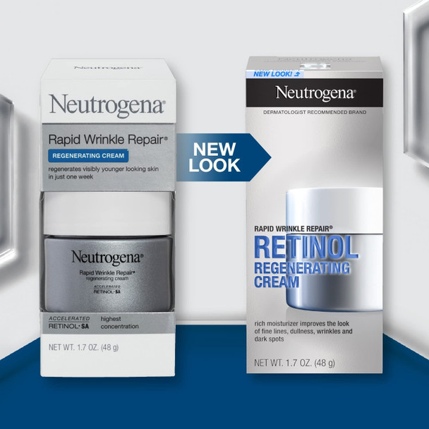 Neutrogena Rapid Wrinkle Repair Retinol Regenerating Anti-Aging Face Cream & Hyaluronic Acid; Anti-Wrinkle Retinol Moisturizer & Neck Cream, with Hyaluronic Acid & Retinol, 1.7 oz