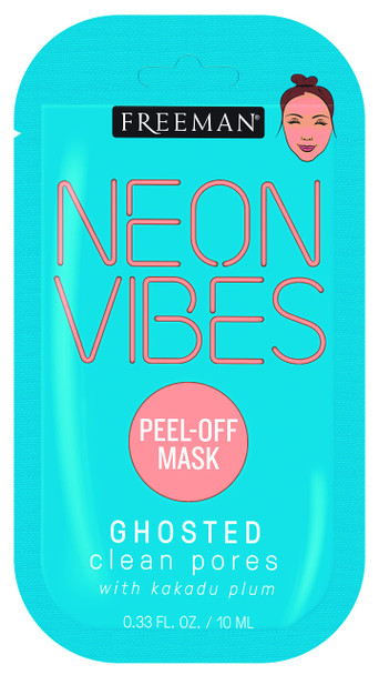 Freeman Neon Vibes, Travel Size, Peel-off Mask, Ghosted Clean Pores Kakadu Plum, 0.33 fl oz