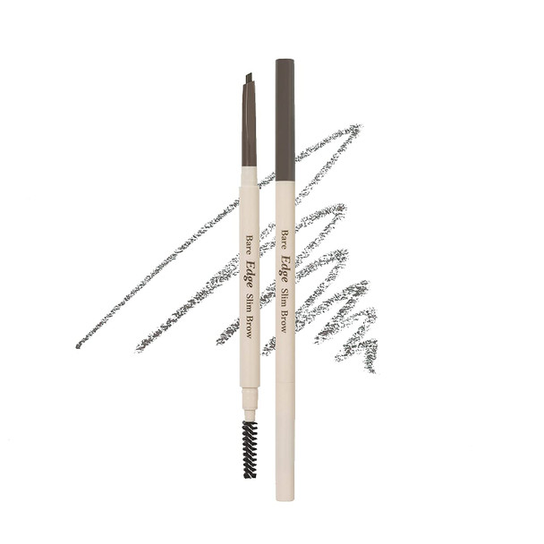 ETUDE Bare Edge Brow Pencil 03 Grey Brown | A hexagon-shaped slim brush that delicately coats every strand of eyelashes | Brow Mascara | Zero Clump & No Bushy Brows