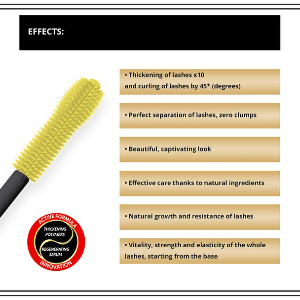 Eveline Volume Celebrity Thickening and Lengthening Mascara with Rebuilding Serum
