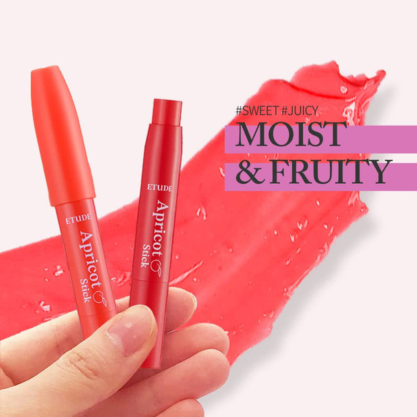 ETUDE Apricot Stick Gloss (#4 Fresh Apricot) (21AD) | Crayon-type Lip Gloss that Glides on your Lips and Contains Ceramide to Create a Moisturizing Barrier and Leaves a Sweet Fruit Scent