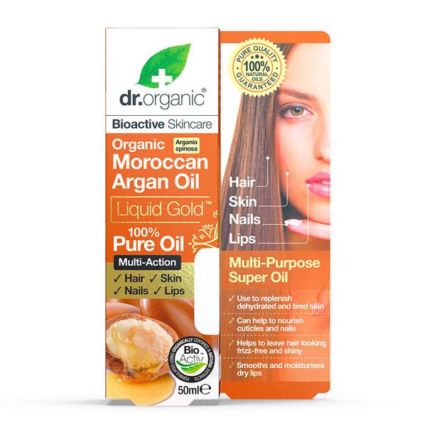 DR ORGANIC Liquid Gold 100% Pure Moroccan Argan Oil, 50 ml