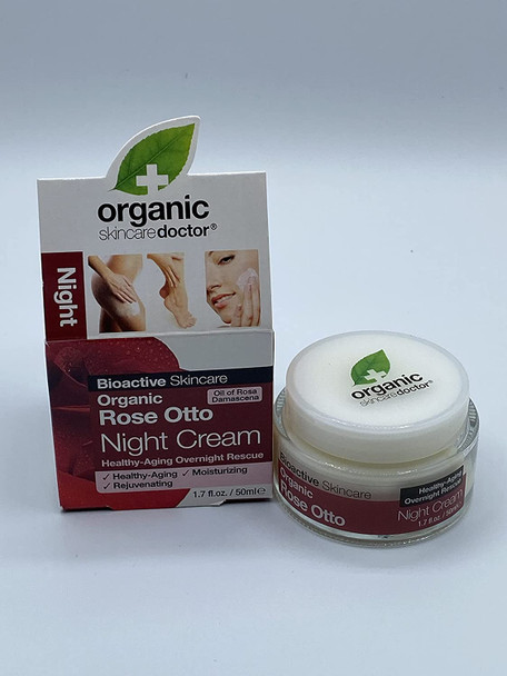 Dr Organic Rose Otto Night Cream 50ml (Anti-aging, Moisturising, Rejuvenating)
