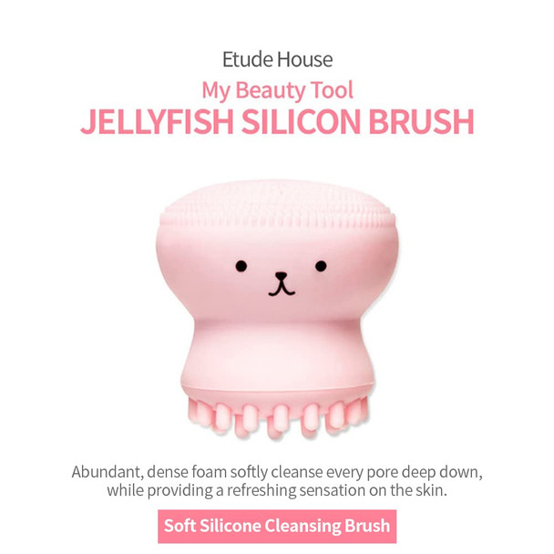 ETUDE HOUSE My Beauty Tool Jellyfish Silicon Brush - All in One Deep Pore Cleansing Sponge & Brush, for Exfoliating, Massage, Cleansing Soft Brush