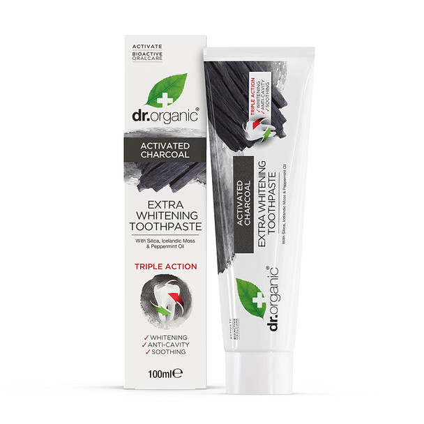 Dr Organic Extra Whitening Charcoal Toothpaste 100ml