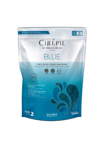 Cirepil - Blue - 400g / 14.11 oz Wax Beads Bag - All-Purpose & Unscented - No Strips Needed - Disposable Blue Wax Refill Bag