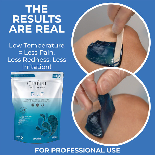 Cirepil - Blue - 400g / 14.11 oz Wax Beads Bag - All-Purpose & Unscented - No Strips Needed - Disposable Blue Wax Refill Bag