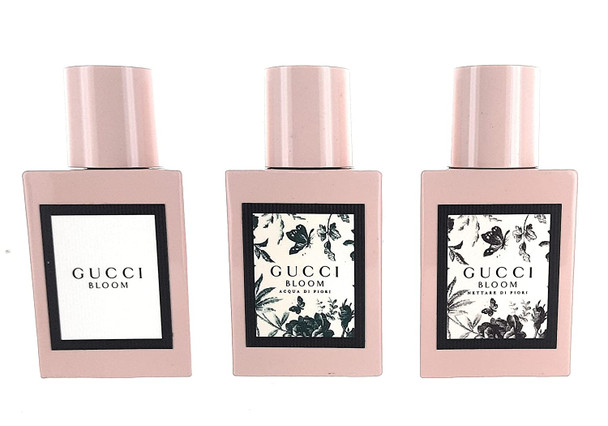 Gucci Bloom 3 Piece Set (1 Ounce Bloom Eau De Parfum + 1 Ounce Acqua Di Fiori Eau De Toilette + 1 Ounce Nettare Di Fiori Eau De Parfum)