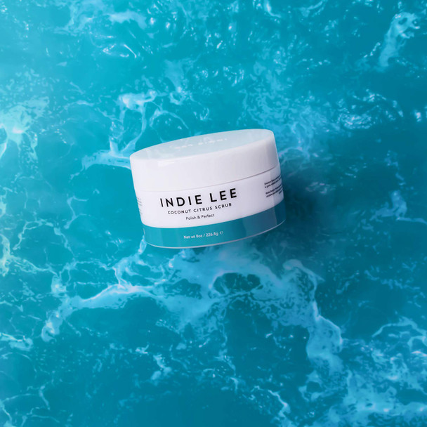 Indie Lee Coconut Citrus Body Scrub - Hydrating Shower + Bath Exfoliator with Cane Sugar + Jojoba Oil for Removing Dead Skin - Great for Rough, Dry Skin - Use on Legs, Elbows, Hands (8oz / 226.8g)