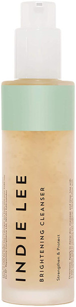 Indie Lee Brightening Cleanser - Exfoliating Gel Face Wash + Makeup Remover with Vitamin C + Antioxidants to Help Visibly Brighten, Firm + Protect Skin (4.2oz / 125ml)