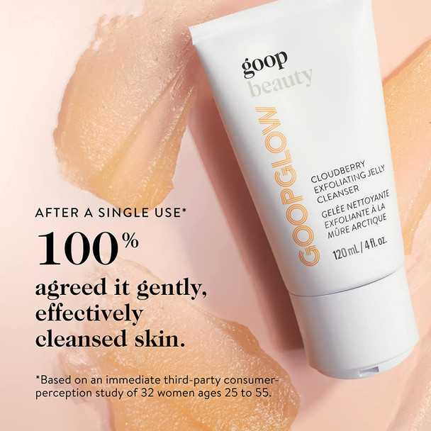 goop Cloudberry Exfoliating Jelly Cleanser | Light Citrusy-Vetiver Scent | 4 fl oz | Exfoliating Face Wash to Cleanse, Smooth, and Brighten Skin | Paraben and Silicone Free