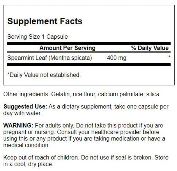 Swanson Spearmint Leaf 400mg 60 Capsules