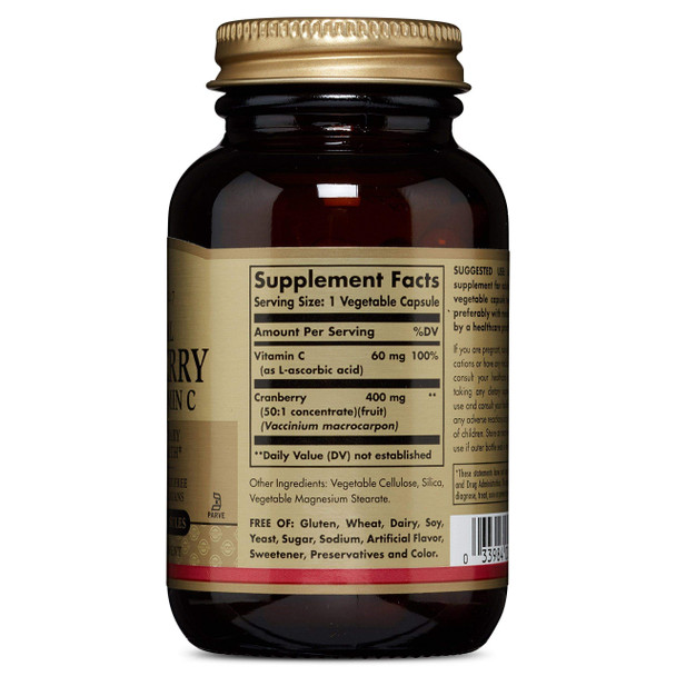 Solgar - Cranberry Extract With Vit C, 60 veggie caps