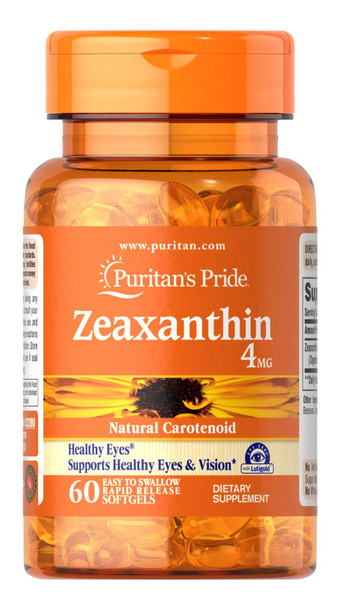 Puritan's Pride Zeaxanthin 4 mg-60 Softgels