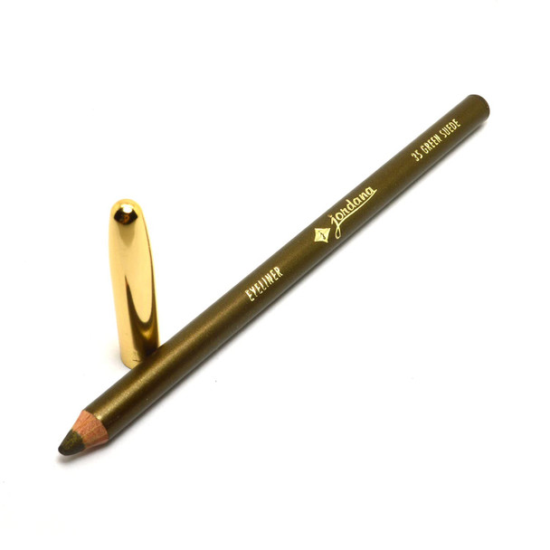 Jordana 1 x Gold Cap Eyeliner [ 35 GREEN SUEDE ] Eye Liner Eyebrow Pencil Made in USA + Free Zipbag