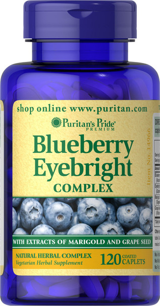 Puritan's Pride Blueberry Eyebright Complex, 120 Caplets