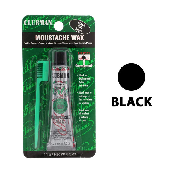 Clubman Moustache Wax Hang Pack Black 0.5 oz x 3 packs