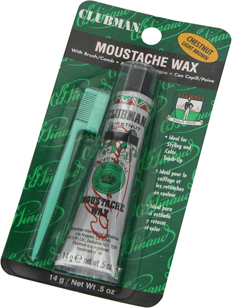 Clubman Moustache Wax Chestnut 0.50 oz (Pack of 6)