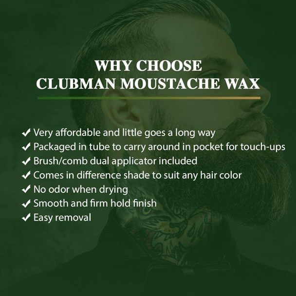 Clubman Moustache Wax Neutral 0.50 oz (Pack of 4)