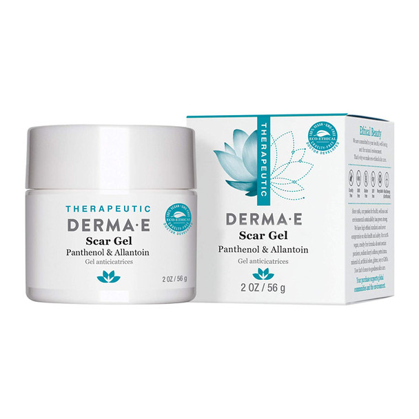 DERMA E Scar Gel  Therapeutic Natural Scar Treatment for Face  Hydrating Scar Remover Gel for Acne Scars, Burns, Tattoos, Callouses, & Stretchmarks, 2oz