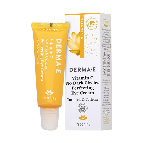 DERMA-E Anti-Aging Regenerative Night Cream 2 Oz + Vitamin C No Dark Circles Perfecting Eye Cream 0.5 Oz