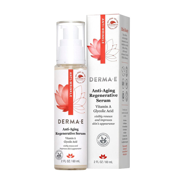 DERMA-E Vitamin E 12,000 IU Cream 4 oz + Anti-Wrinkle Renewal Skin Cream, 4 Oz + Anti-Aging Regenerative Serum 2 fl oz