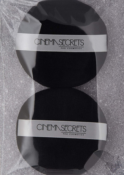 CINEMA SECRETS Deluxe Powder Puff With Strap, Black, 2 Count