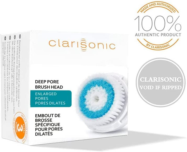 Clarisonic Deep Pore Facial Cleansing Brush Head Replacement | Compatible with Mia 1, Mia 2, 2-Pack