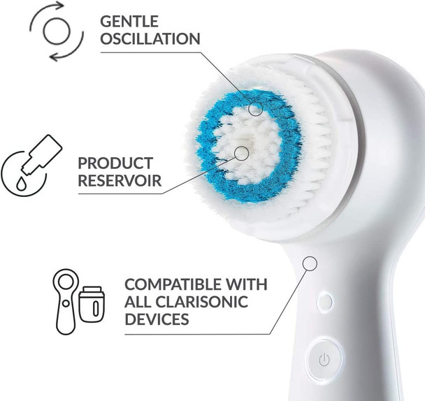 Clarisonic Deep Pore Facial Cleansing Brush Head Replacement | Compatible with Mia 1, Mia 2, 2-Pack