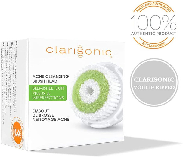 Clarisonic Facial Cleansing Brush Head Replacement Set, Acne, 2-Count