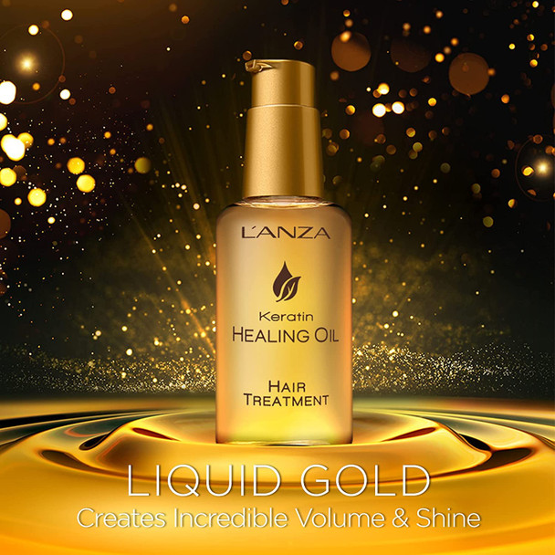 L'ANZA Keratin Healing Oil Treatment  Restores, Revives, and Nourishes Dry Damaged Hair & Scalp, With Restorative Phyto IV Complex, Protein and Triple UV Protection (3.4 Fl Oz)