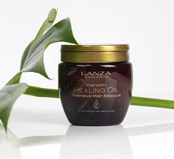 L'ANZA Keratin Healing Oil Intensive Hair Masque for Damaged Hair  Nourishes, Repairs, and Boosts Hair Shine and Strength for a Silky Look, Paraben-free, Gluten-free (7.1 Fl Oz)