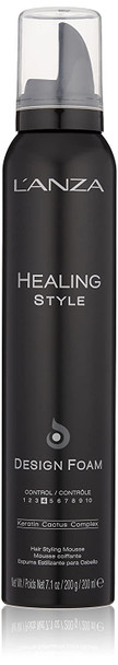 L'ANZA Healing Style Design Foam with Low Hold Effect, Boosts Shine and Adds Body, With UV and Heat Protection to Prevent Sun and Styling Damage (7.1 Fl Oz)