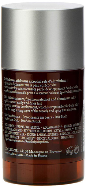 L'Occitane Eav des Baux Deodorant Stick, 2.6 oz