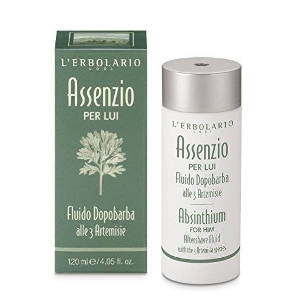 L'Erbolario Absinthium Aftershave Fluid - Absinthium, Tarragon And Genepy - Triple Toning, Moisturizing And Astringent Action - Leaves Skin Feeling Fresh, Compact And Nourished - For Men - 4.05 Oz